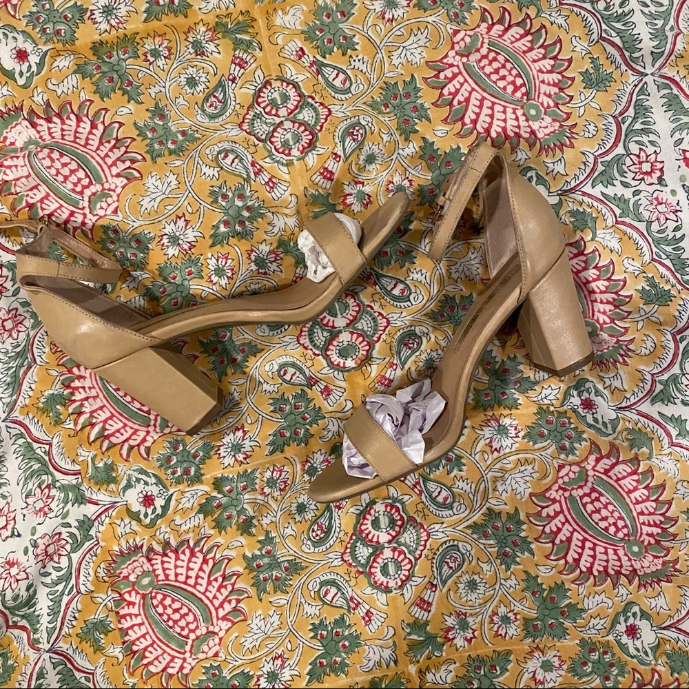Audrey Brooke Nude Block Heels 7.5